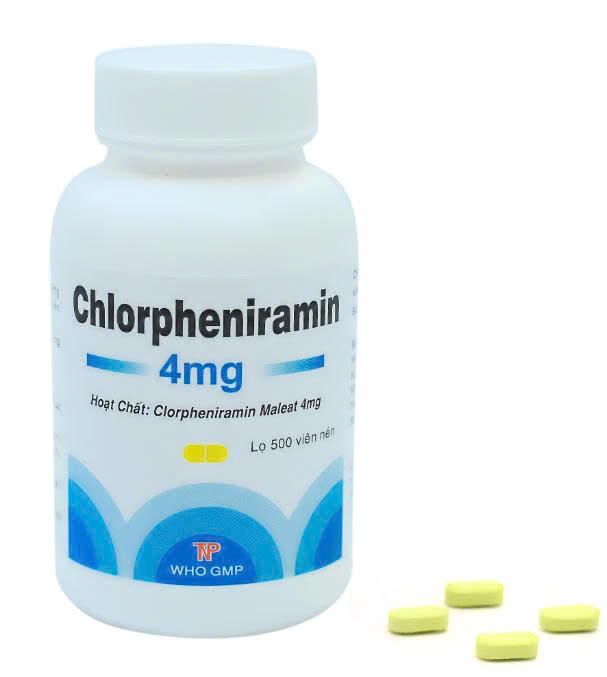 CHLORPHENIRAMIN 4mg (Nén Vàng, C/500v)
